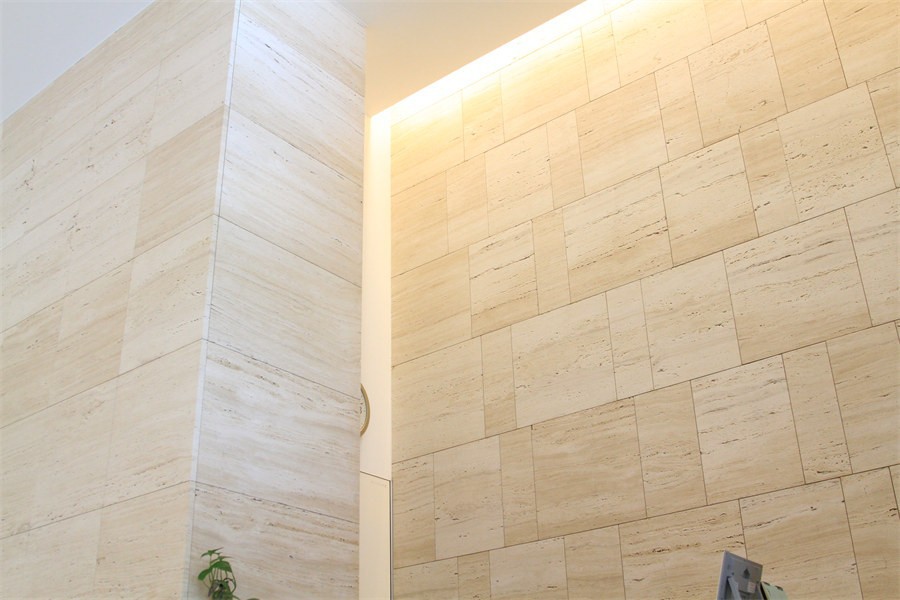 honed super white travertine stone wall tile